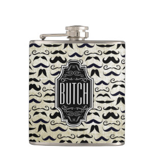 Moustache  Mr. Hipster Vintage Retro Hip Flask