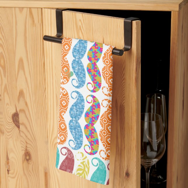 Moustache  Mr. Hipster Vintage Retro Kitchen Towel (Thirds Fold)