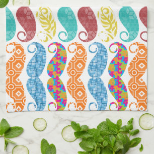 Moustache  Mr. Hipster Vintage Retro Kitchen Towel