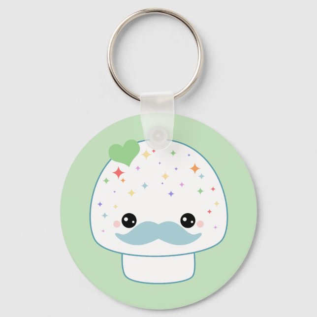 Moustache Mushroom Keychain (Front)