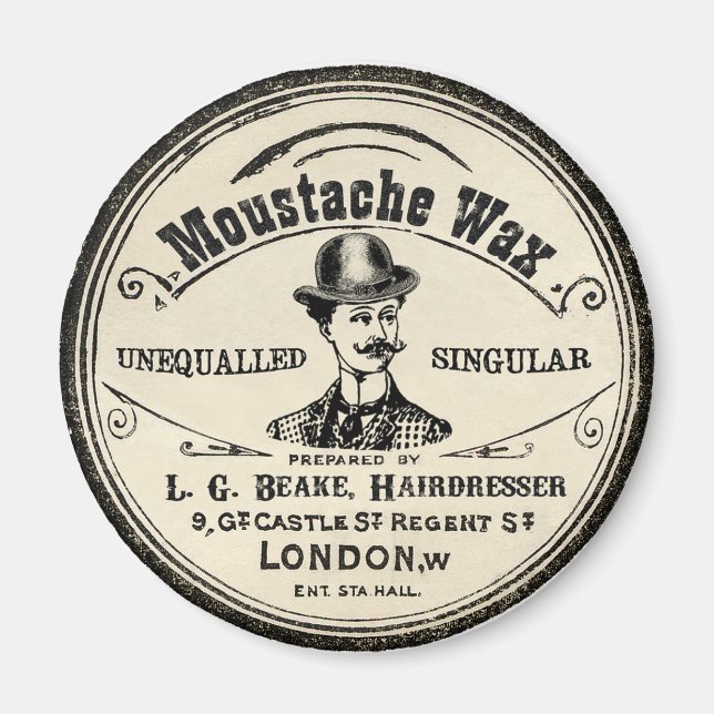 Moustache Mustach Wax Vintage Magnet (Front)