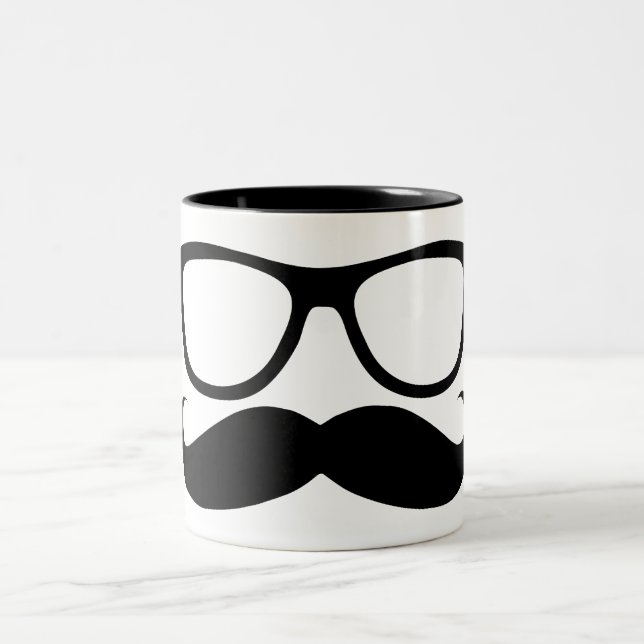 Moustache Nerd Two-Tone Coffee Mug (Center)