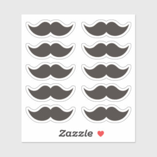 Moustache noire Ensemble de 10 autocollants