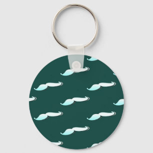 Moustache on green keychain