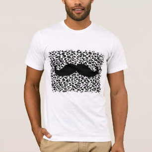 Moustache on Leopard Skin T-Shirt