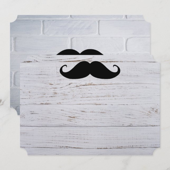 Moustache Party Shower Designer Destiny Destiny's Invitation (Front/Back)