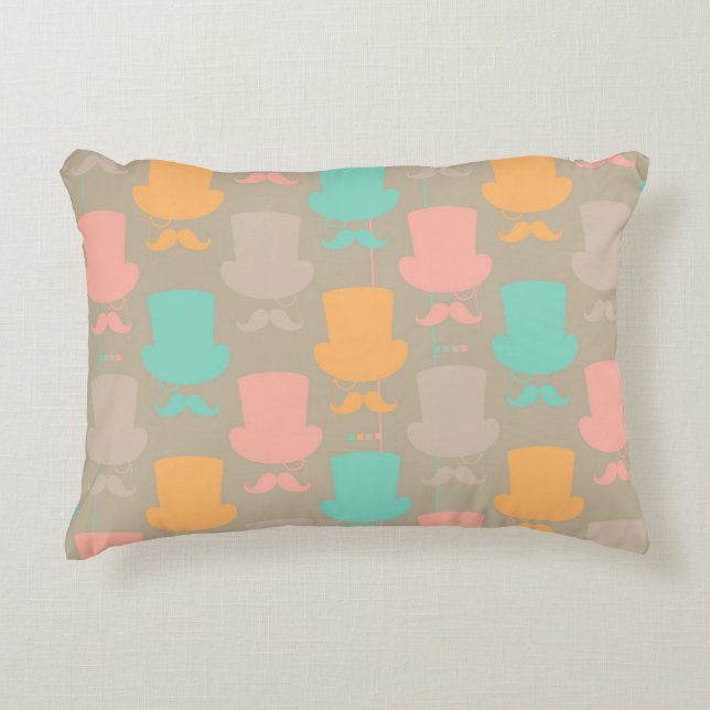 Moustache pattern 2 accent pillow (Front)