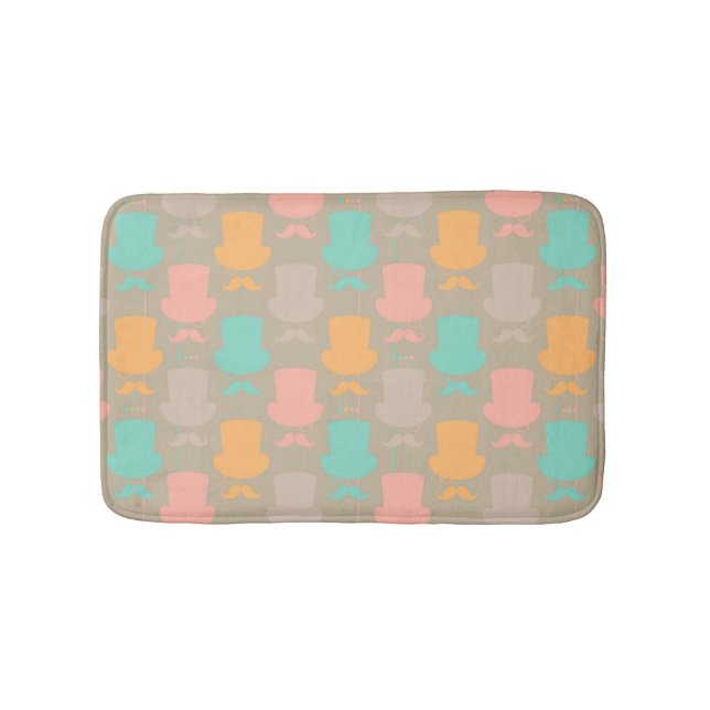Moustache pattern 2 bath mat (Front)