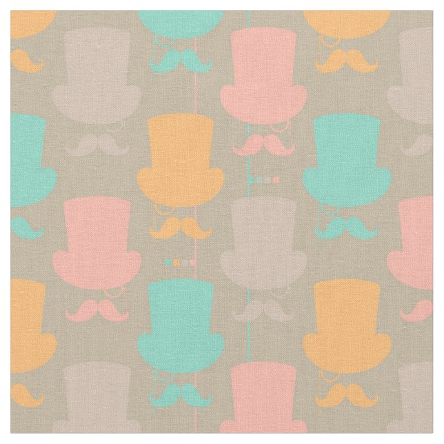 Moustache pattern 2 fabric (Close Up)