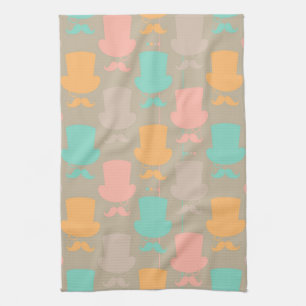 Moustache pattern 2 kitchen towel