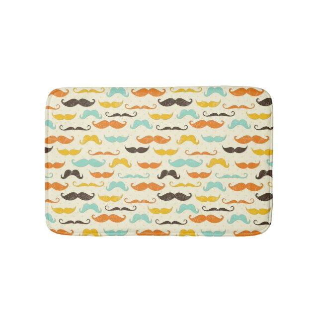 Moustache pattern 3 bath mat (Front)