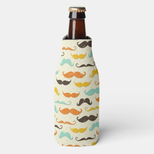 Moustache pattern 3 bottle cooler (Bottle Front)