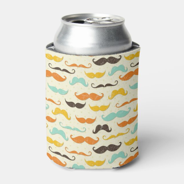 Moustache pattern 3 can cooler (Can Front)
