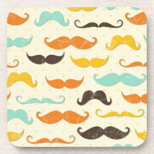 Moustache pattern 3 coaster
