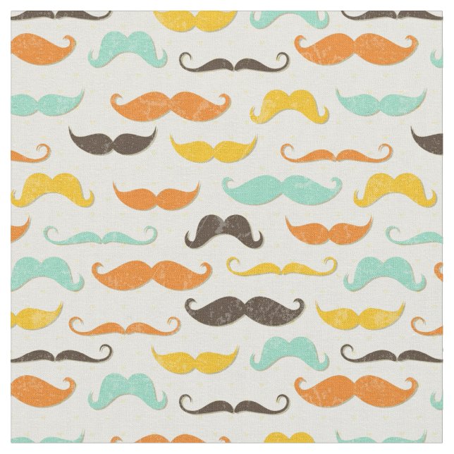 Moustache pattern 3 fabric (Close Up)