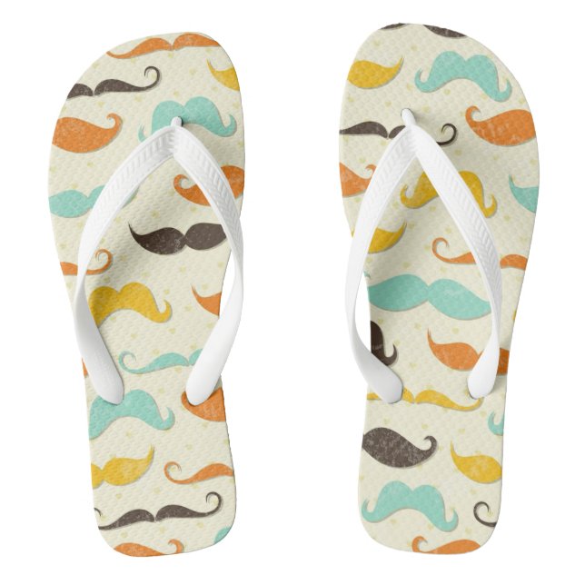 Moustache pattern 3 flip flops (Footbed)