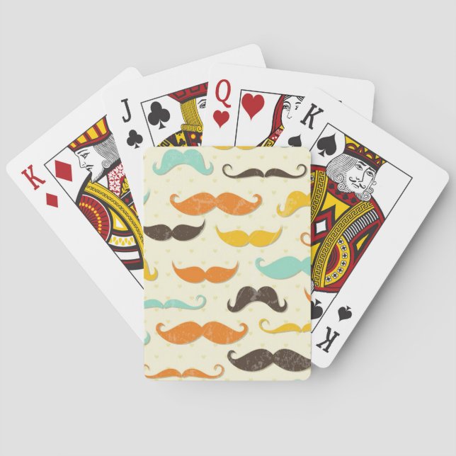Moustache pattern 3 playing cards (Back)