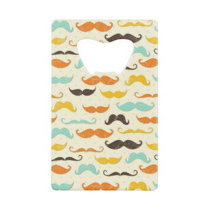 Moustache pattern 3 wallet bottle opener