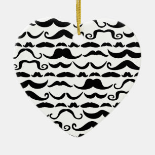 Moustache Pattern Ceramic Ornament