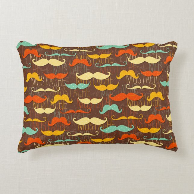 Moustache pattern decorative pillow (Front)