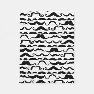 Moustache Pattern Fleece Blanket