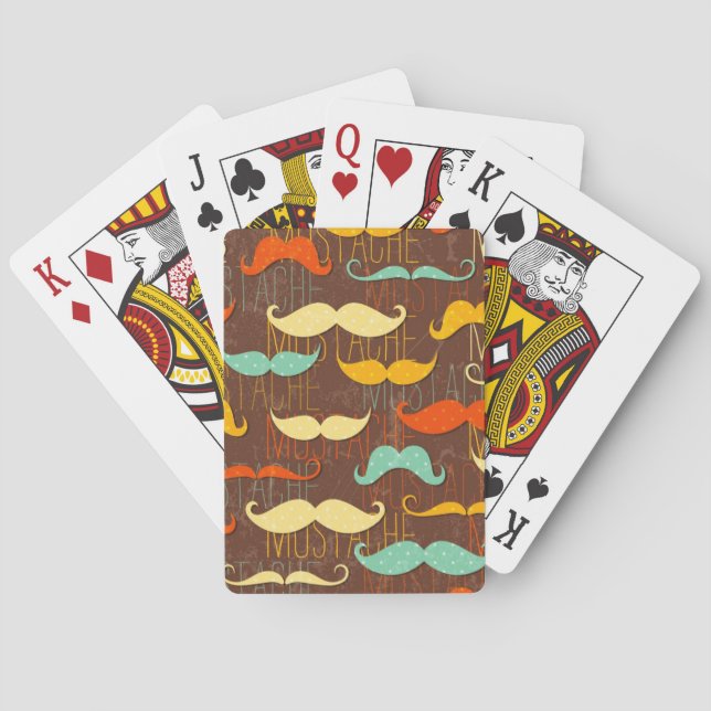 Moustache pattern playing cards (Back)