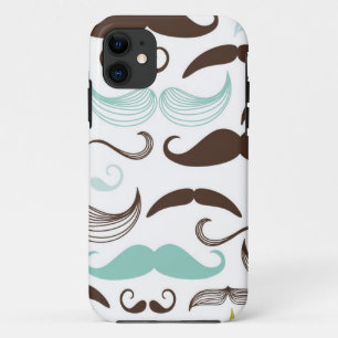 Moustache pattern, retro style 2 iPhone 11 case