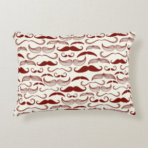 Moustache pattern, retro style 3 accent pillow