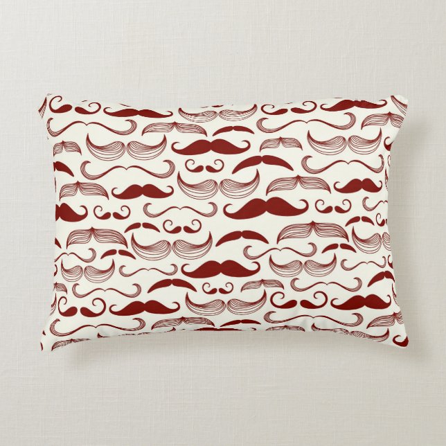 Moustache pattern, retro style 3 accent pillow (Front)