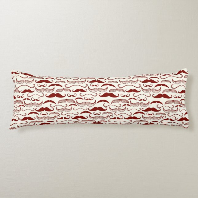 Moustache pattern, retro style 3 body pillow (Front)