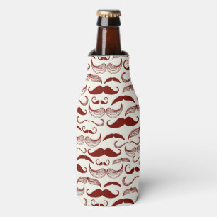 Moustache pattern, retro style 3 bottle cooler