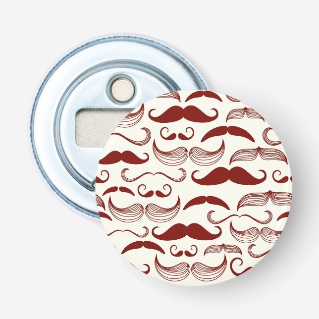 Moustache pattern, retro style 3 bottle opener (Front)