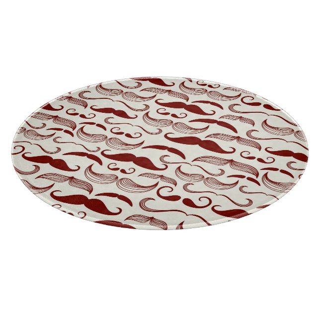Moustache pattern, retro style 3 cutting board (Corner)