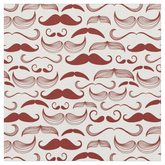 Moustache pattern, retro style 3 fabric (Close Up)
