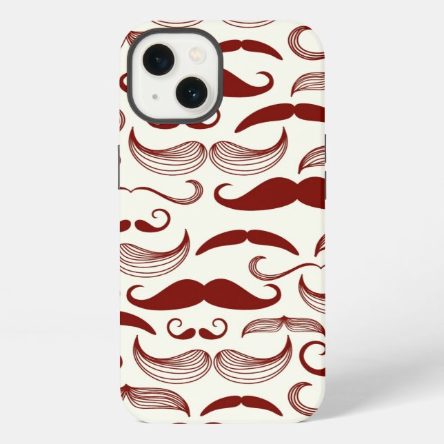 Moustache pattern, retro style 3 iPhone case (Back)