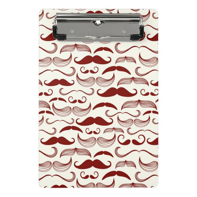 Moustache pattern, retro style 3 mini clipboard (Front)