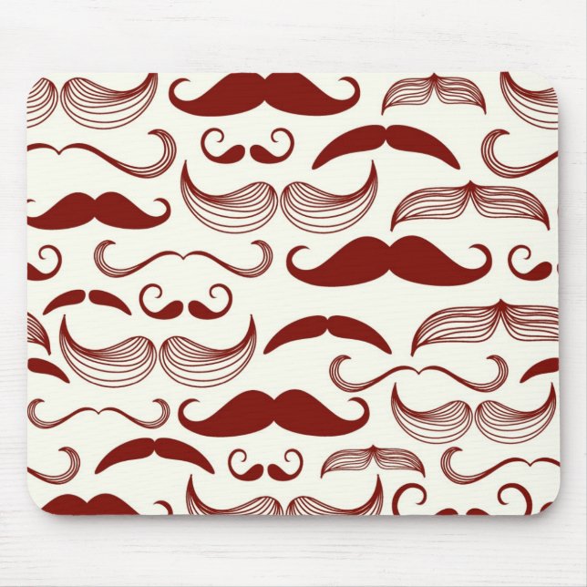 Moustache pattern, retro style 3 mouse pad (Front)