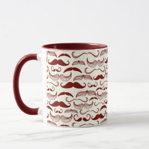 Moustache pattern, retro style 3 mug
