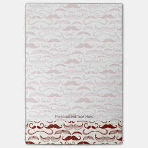 Moustache pattern, retro style 3 post-it notes