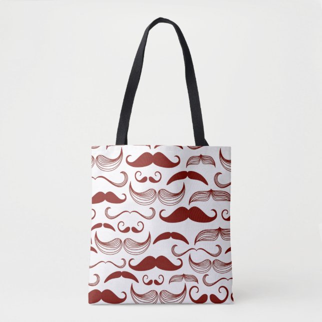 Moustache pattern, retro style 3 tote bag (Front)