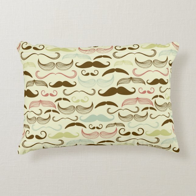 Moustache pattern, retro style 4 decorative pillow (Front)