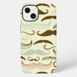 Moustache pattern, retro style 4 iPhone 13 case