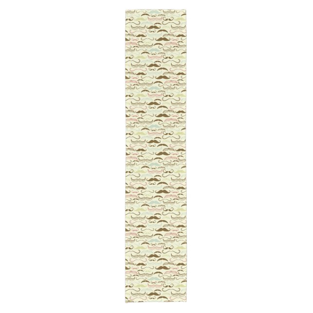 Moustache pattern, retro style 4 short table runner (Front)