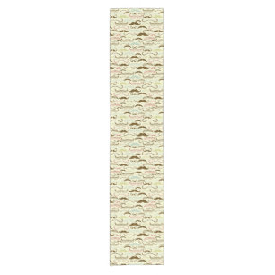 Moustache pattern, retro style 4 short table runner