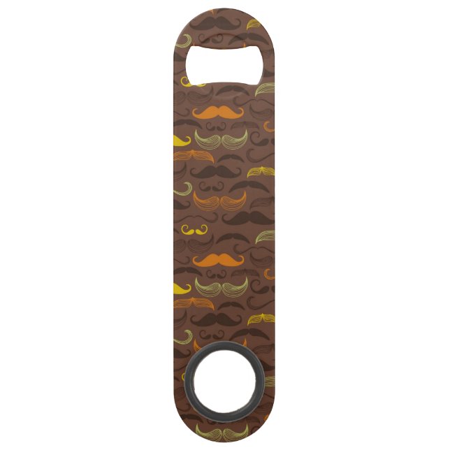 Moustache pattern, retro style 5 bar key (Front)