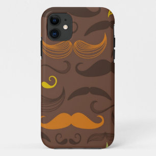Moustache pattern, retro style 5 iPhone 11 case