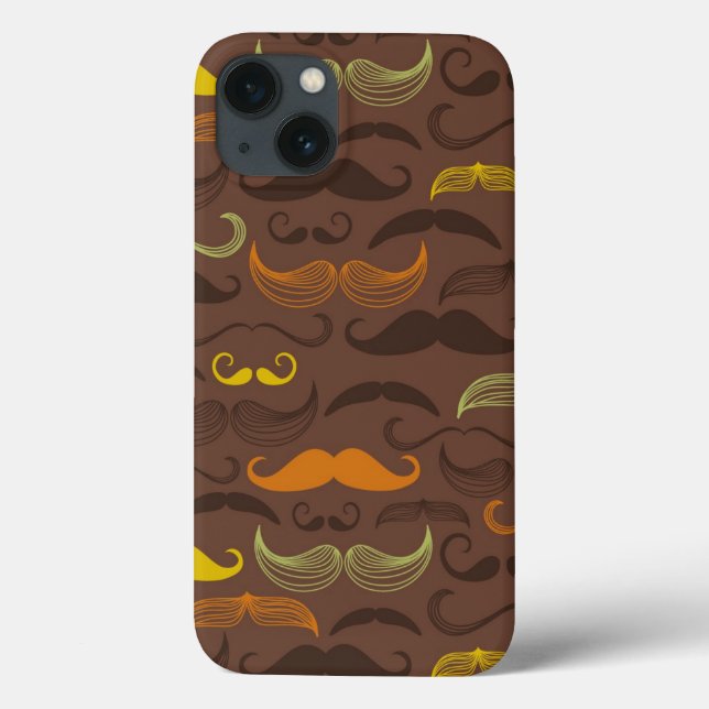 Moustache pattern, retro style 5 Case-Mate iPhone case (Back)