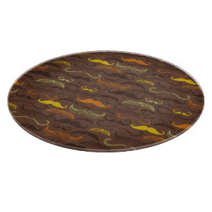 Moustache pattern, retro style 5 cutting board