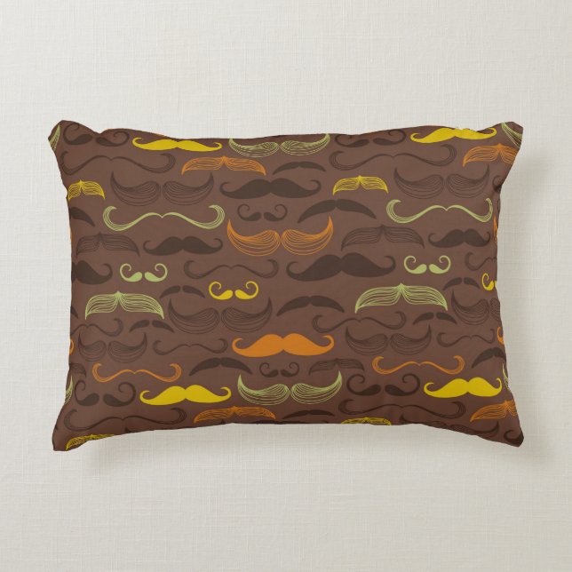 Moustache pattern, retro style 5 decorative pillow (Front)