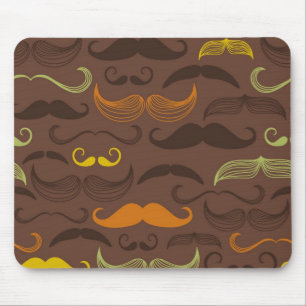 Moustache pattern, retro style 5 mouse pad